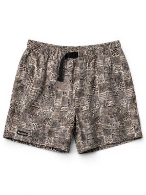Vintage Columbia Nylon Swim Trunks Tribal Print Mens Large XL 90s